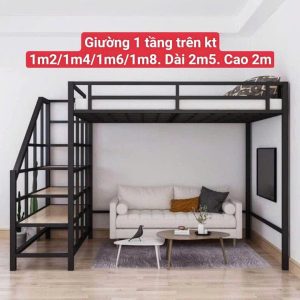 giường gác lửng 1m4*2m5*2m hộp 40*40 sơn tĩnh điện
