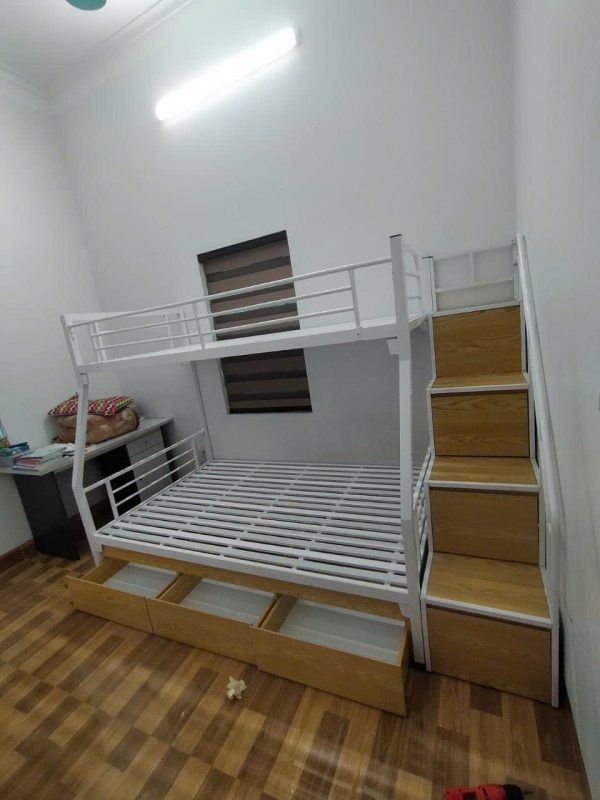 giường cầu thang ngoài 1m2/1m4 dài 2m5 cao 170 cho bé