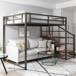 giường gác lửng rộng 1m2 dài 2m5 cao 2m phủ bì hộp 40x40